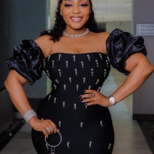 Robe longue bustier perlée